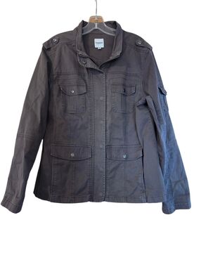 Kensie Jeans Blue Gray Lightweight Utility Jacket Size XL